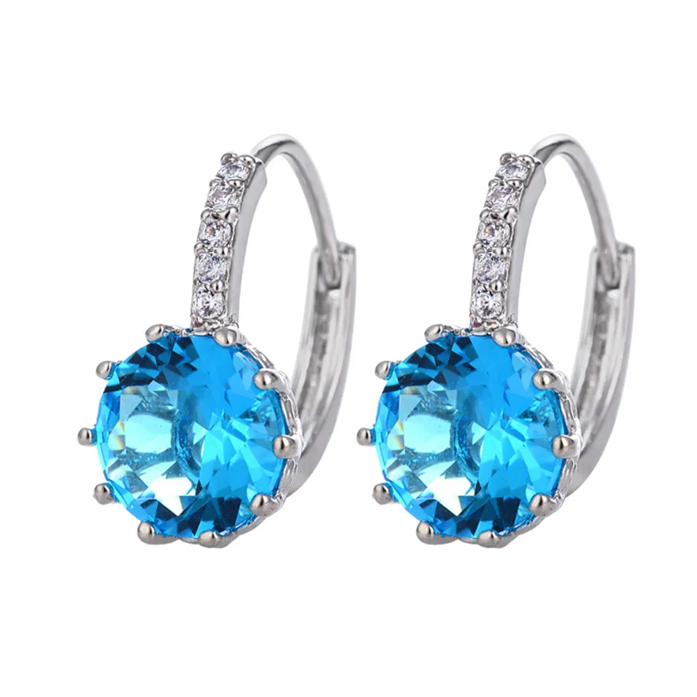 Серьги-кольца для женщин, серьги-кольца с кристаллами, модные ювелирные украшения, свадебные серьги-кольца для женщин, серьги