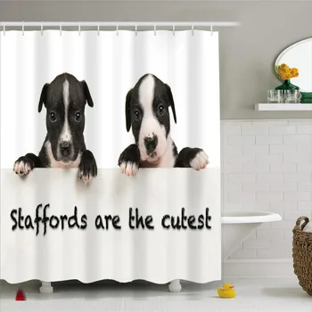 

Animals 3D Print Cartoon Dogs Ocean View Bath Curtains 1PCS High Quality Polyester Decor Waterproof Shower Curtain for Bathroom