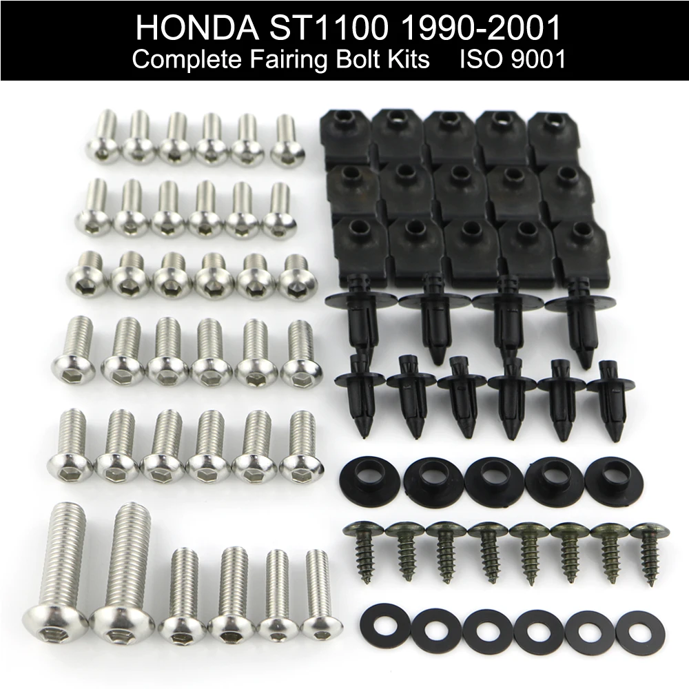 Подходит для Honda ST1100 1990 2001 1991 1992 1993 1994 1995 1996 1997 1998 1999 2000 Полный Комплект болтов из