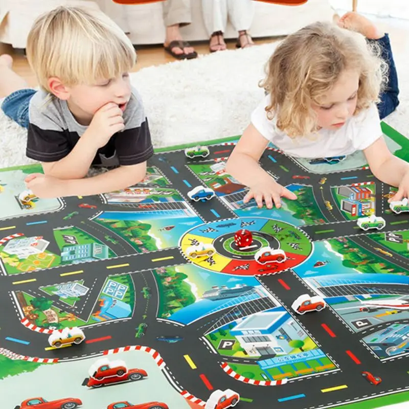 Children Educational Toys Kids Baby Play Mat Car Flying Chess Racing Game Pad 5
