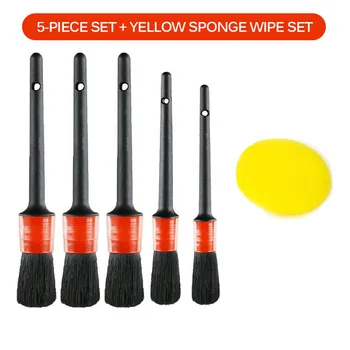 

5pcs Set Useful Car Detailing Brush Set Cleaning Brush Air-Conditioning Air Outlet Brushing Edge Gap Brushing Car Washing Tool