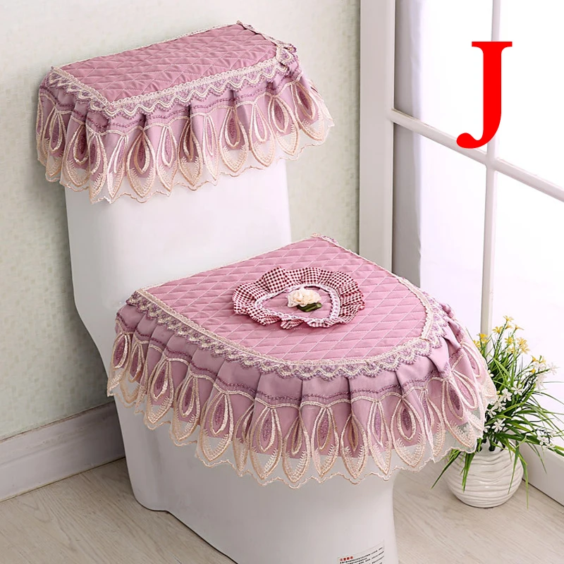 Housse Couvercle Toilette CREATCABIN Ensemble Housses Couvercle Toilette Velours Housse Toilette Lavable Antidérapante - 3