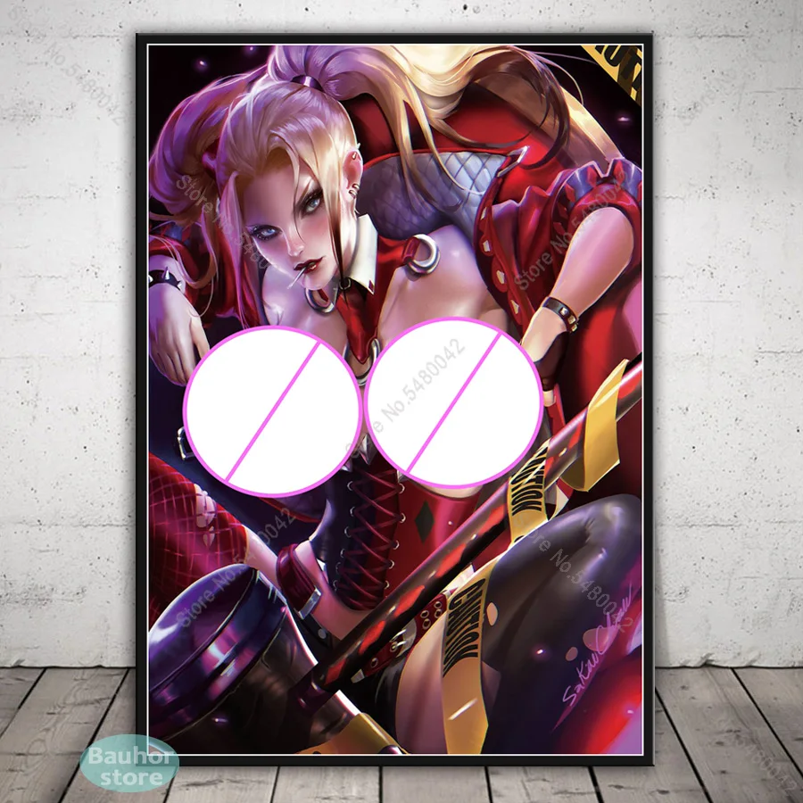 Постеры и принты Harley Quinn Милая Сексуальная аниме-девушка HD картина отряд самоубийц художественный постер Картина декоративная домашний декор