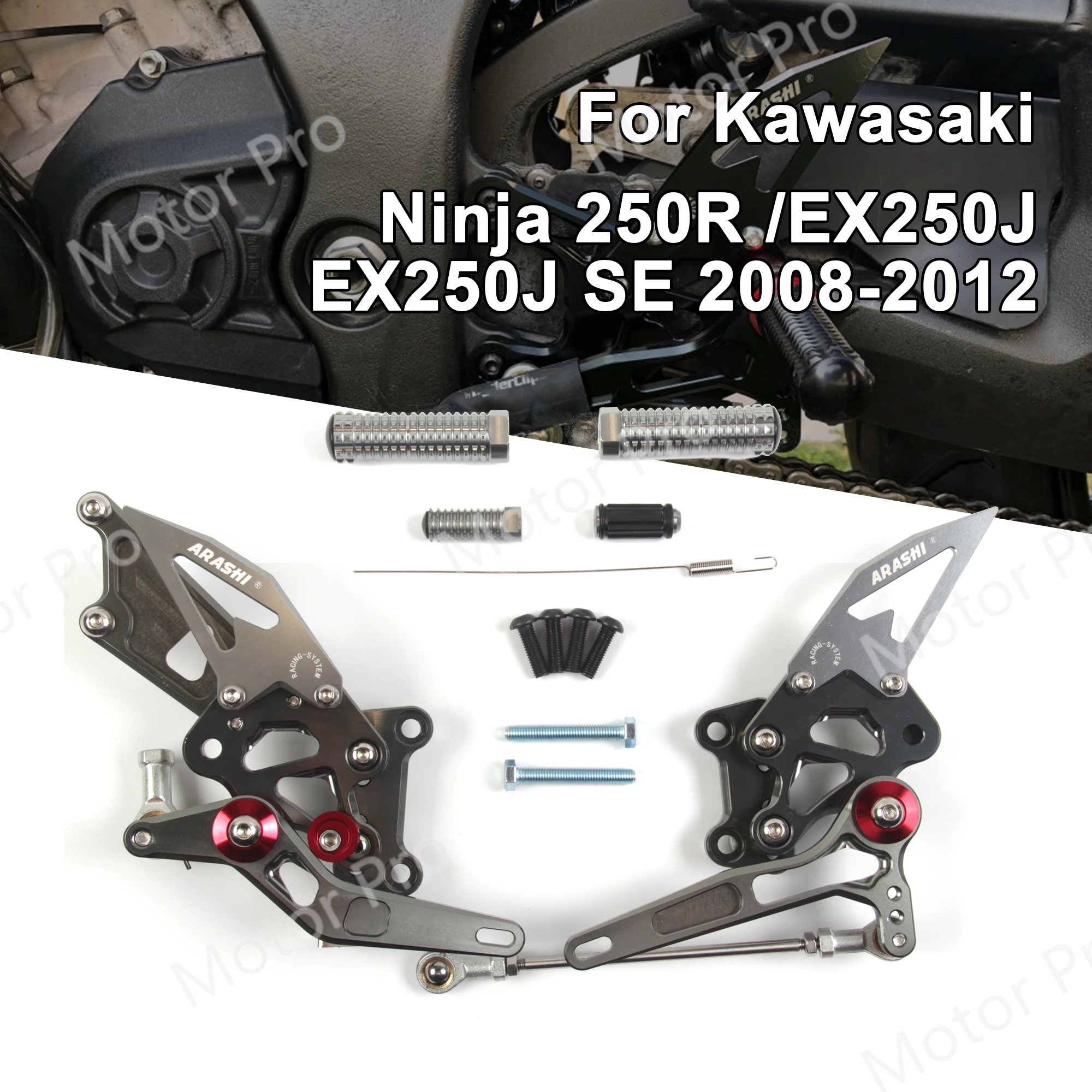 Adjustable Footrests For Kawasaki Ninja 250r 2008 2012 Motorcycle