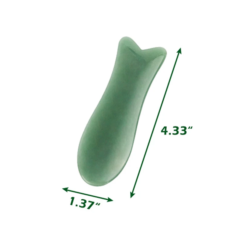Fish Shape Зеленый кварц Jade Guasha доска натуральный камень скребок китайский Gua Sha инструменты для лица шеи спины тела Иглоукалывание давление терапия - Цвет: Fish Shape