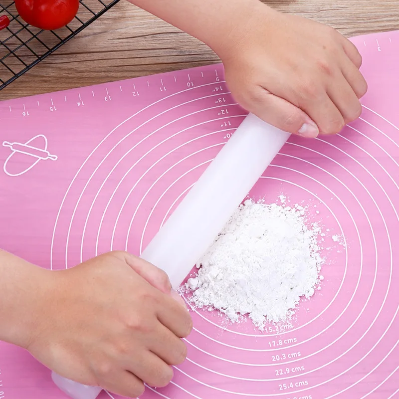 Plastic White Pp Rolling Pin Silicone Dumpling Wrapper Rolling Pin Non-stick Fondant Rolling Pin Kitchen Bakery Rolling Pin