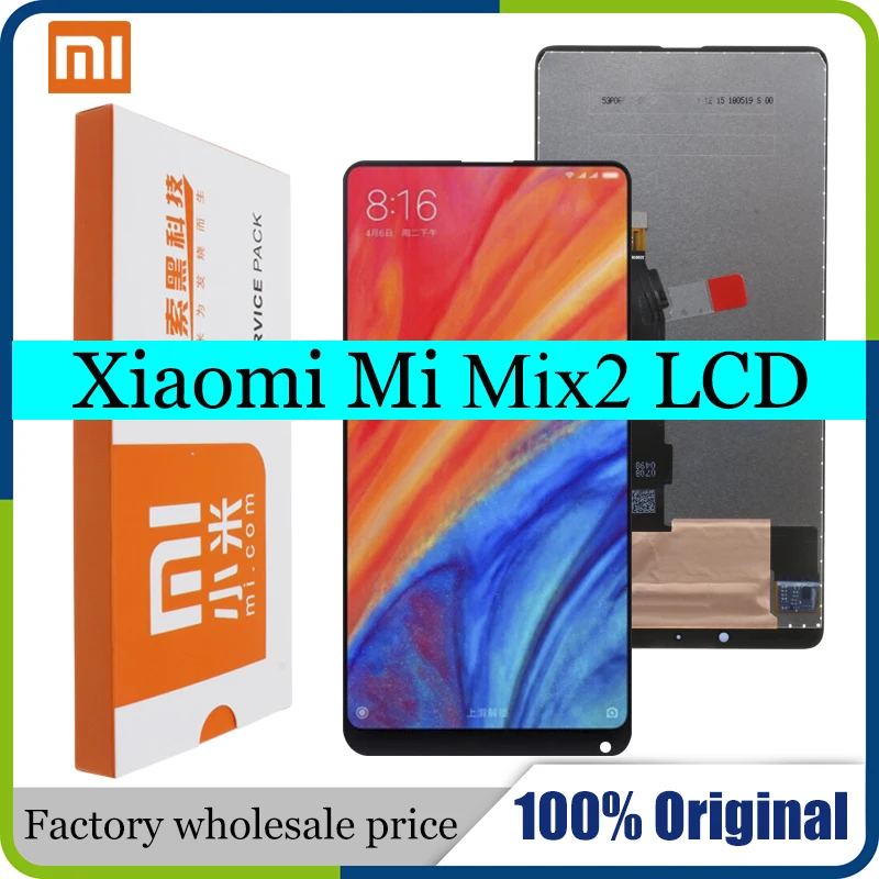 Оригинальный ЖК-дисплей для Xiaomi Mi Mix 2 сменный сенсорный экран с рамкой и