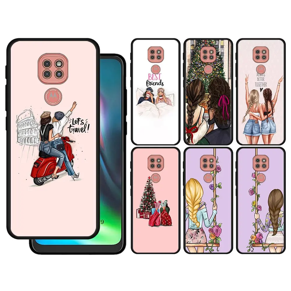 Case For Motorola G30 G10 G9 G8 G Edge Play Plus Power Lite Stylus One Fusion Hyper 5G E6s Cover Girls Bff Best Friends Forever | Мобильные