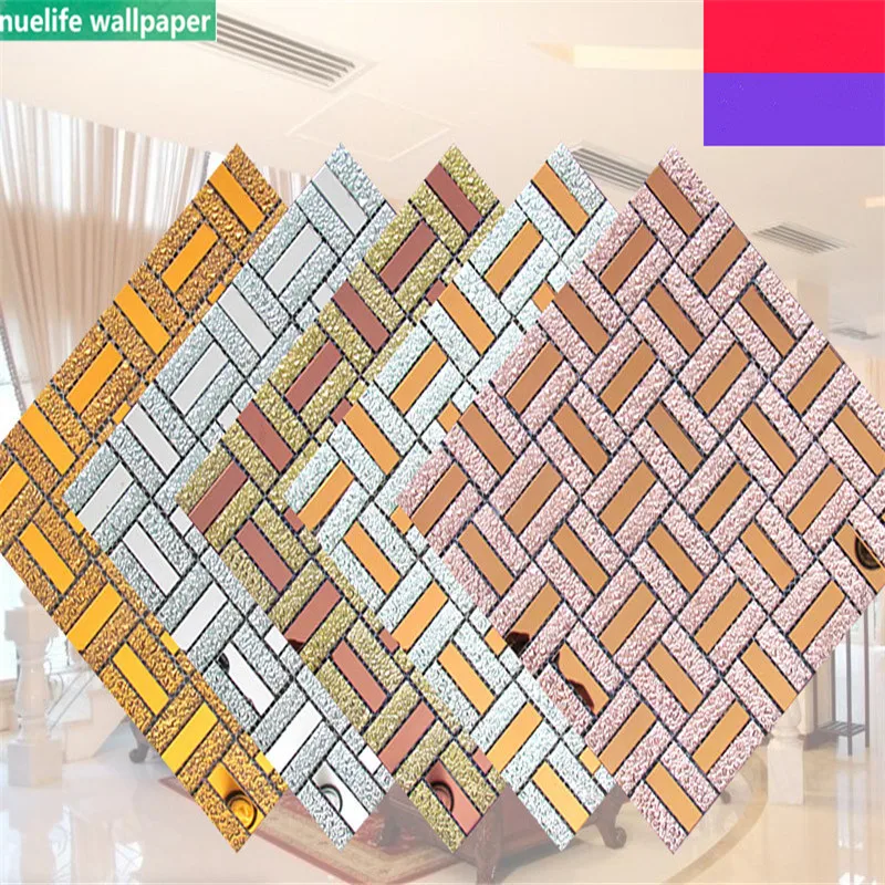 Цветной Мозаичный Кристалл, стеклянная самоклеящаяся настенная плитка, гостиная, спальня, фон для стены, бассейн, ванная комната, 3D наклейки на стену