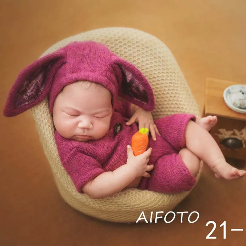 Детские шапки кролик Bonnets комплект ползунки новорожденных реквизит для фотосъемки Одежда для мальчиков стрельба студия Bebe Fotografia аксессуары