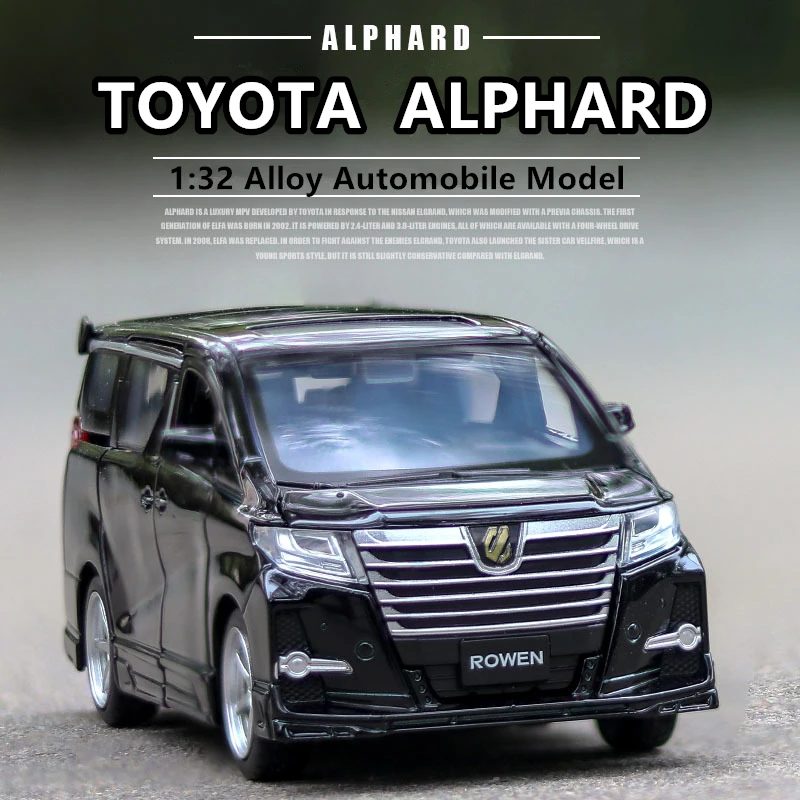

1:32 Toyota Elfa car model sound and light nanny car simulation toy car 6 open door collection gift pull-back vehicle
