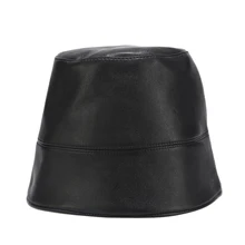 Черная шапка из искусственной кожи, женская уличная Рыбацкая шляпа, уличная ветровка для мужчин и женщин