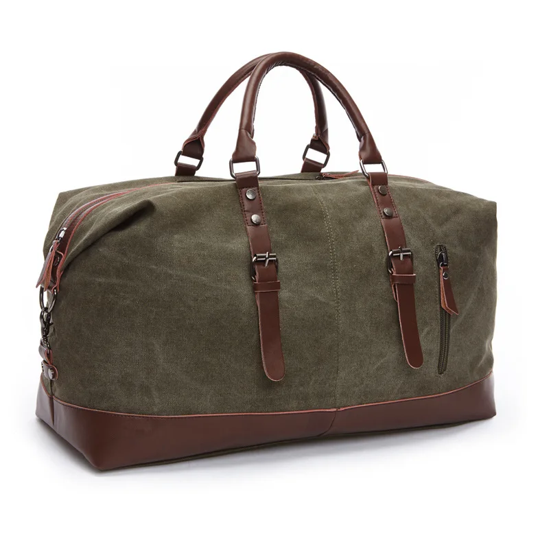 Army Green Холщовая Сумка для отдыха, сумка для путешествий, вместительная Мужская и женская сумка для багажа, ручная сумка - Color: Army Green
