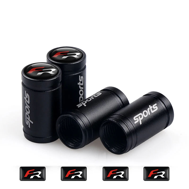 FR-black Автомобильные аксессуары 8 шт. эпоксидная эмблема FR наклейка для Seat Leon 2 FR гоночный значок вентиль шины колеса колпачки автостайлинг - Название цвета: FR-black
