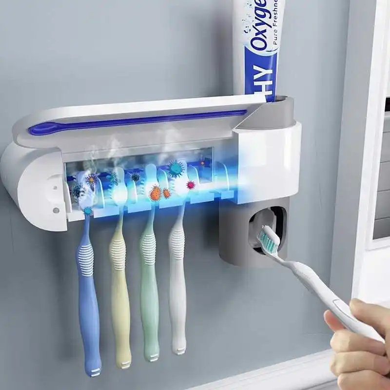 

Smart toothbrush sterilizer UV automatic toothpaste wall-mounted drying sterilization electric toothbrush rack LB931118