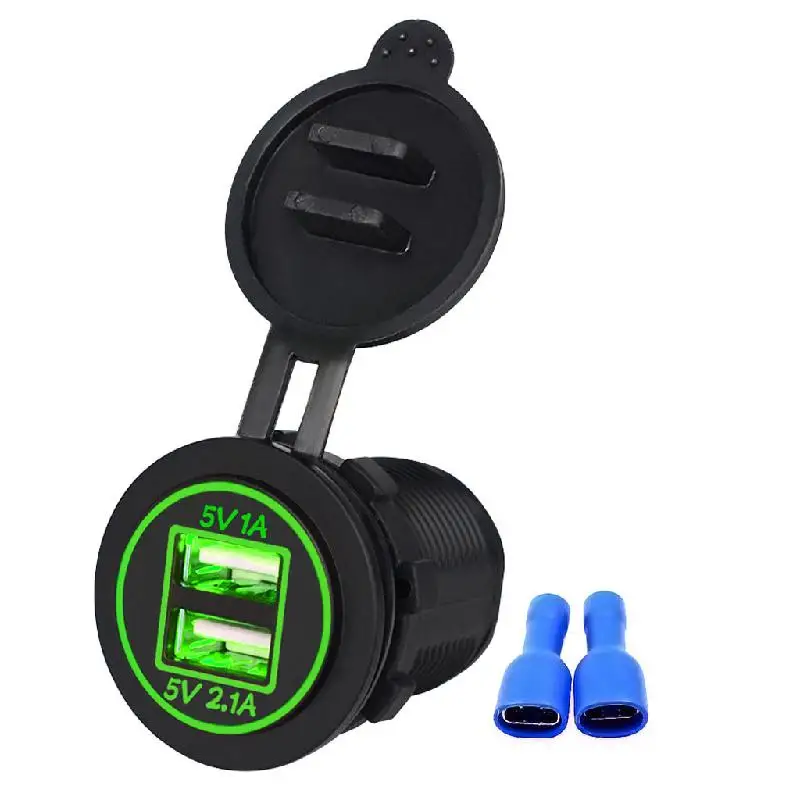 В виде бабочек, новинка, 12 V-24 V 2 Порты и разъёмы USB автомобильный адаптер питания для зарядного устройства Разветвитель Прикуривателя
