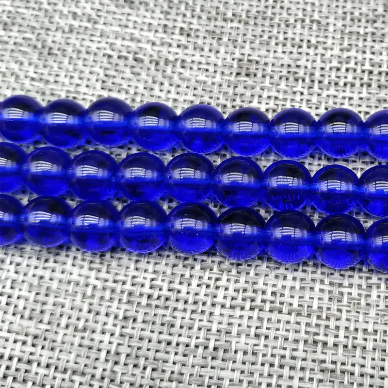 Круглые блестящие бусины темно-синего цвета из натурального камня 4 6 8 10 12 мм
