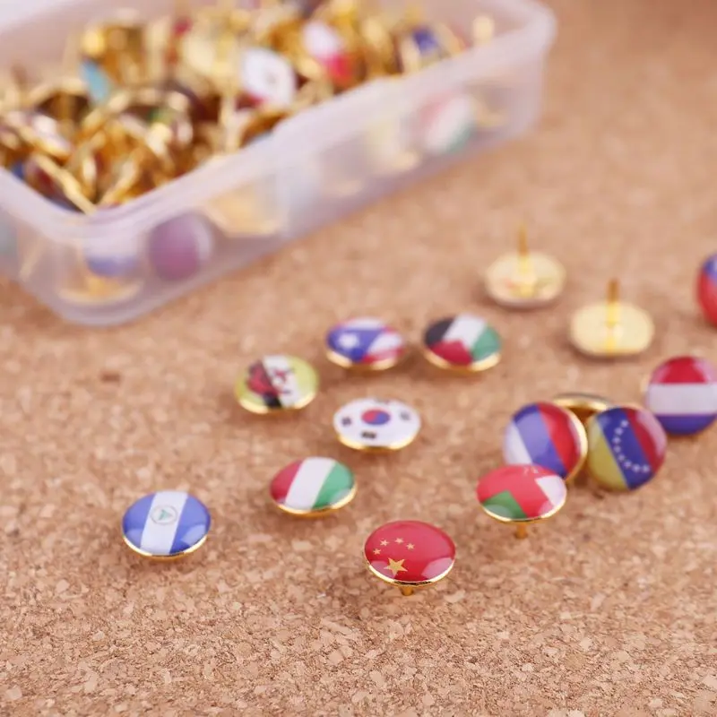 100 шт./кор. карта Tacks Национальный флаг Клей штифты Push Pins заметка маркеры для доски