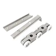 Бесшумная дверь из стекла и дерева трек 8 туров утолщенный трек шкив длинный колесико для подвесных систем 304 из нержавеющей стали колесико для подвесных систем