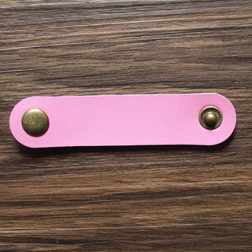 8pcs pink 8 шт. Кожаный цветной держатель для наушников, модный органайзер для путешествий, кабель для наушников, линия передачи данных, аксессуары для упаковки - Цвет: 8pcs pink
