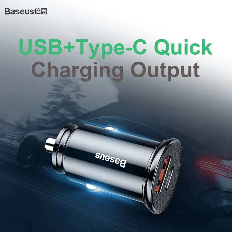 Baseus USB Car Charger Quick Charge 4.0 QC 4.0 3.0 QC3.0 SCP 5A PD Type C 30W Fast Charging USBC Phone Charger For iPhone Xiaomi phone charger,car charger,car phone charger,mini phone charger,phone charger adapter