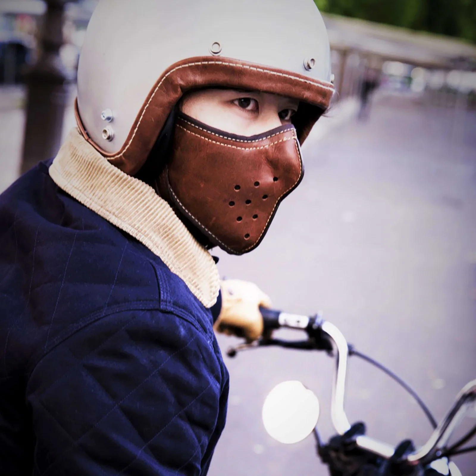 1PC Punk Leather Mouth Face Mask Motorcycle Biker Half Face Mask Anti-Dust Windproof Sport Muffle Reusable Outdoor
