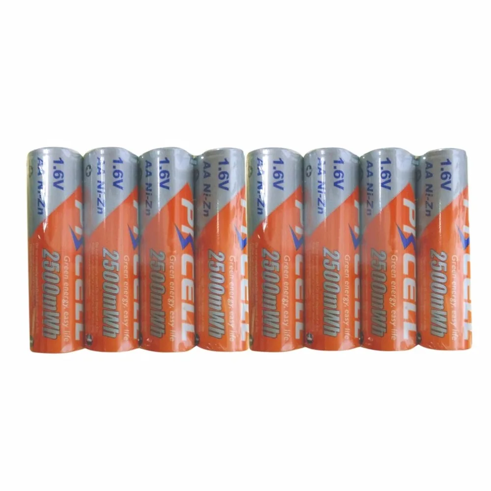 Pkcell 8pcs 2500mWh 1.6V Batteries Ni-Zn AA Rechargeable Battery Stable Performance For Toys Digital Camera And MP4