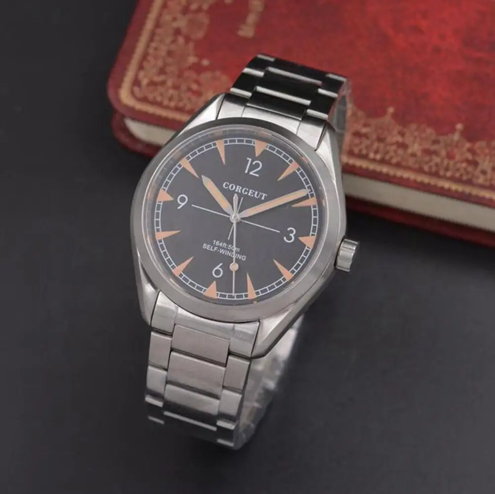 Tanie Corgeut 41mm zegarek męski luksusowy automatyczny zegarek automatyczny wojskowy ze stali nierdzewnej Luminous wodoodporny mechaniczny dla mężczyzn zegarek
