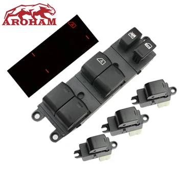 

4 Pcs High Quality With LED 25411-AX010 25401-ED500 Auto/Car Electric Main Power Window lifter Switch Button For Nissan Tiida
