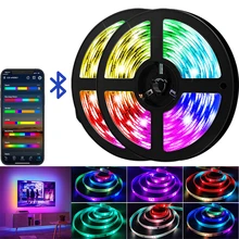 

5V USB LED 5050RGB-30D Strip Light Durable Multi-functional Color Change Voice Control Flexible Music TV Background Light Strip