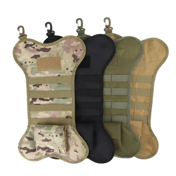 

Hanging Tactical Bone-shape Christmas Stocking Bag For Dog Pets With Webbing And Patch Holder Hunting Magazine Pouches