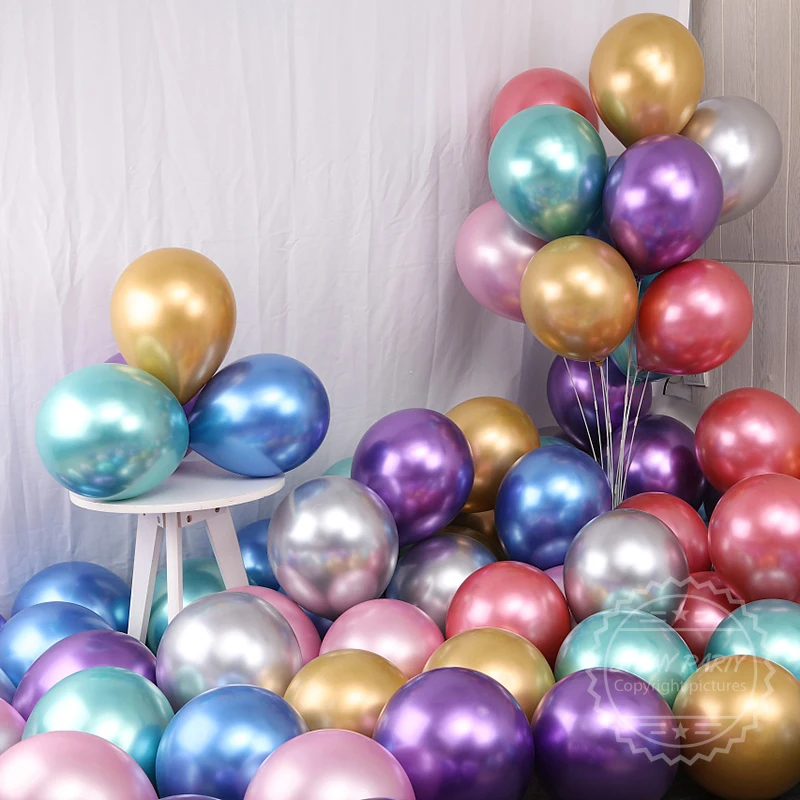 

30pcs 50pcs Thicken Chrome Metallic Latex Balloons Metallic Globos Inflatable Helium Balloon Wedding Birthday Party Decor Ballon
