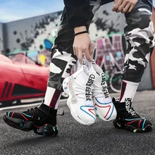 Новинка года; дышащая Баскетбольная обувь для пары; мужские спортивные кроссовки; женские цветные носки для улицы; обувь с корзиной; Homme zapatos hombre