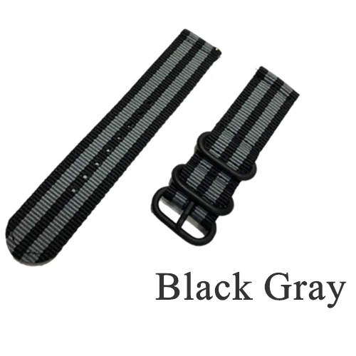 Нейлоновый Холст Ремешок Для Xiaomi huami Amazfit Bip Stratos 2/2S PACE GTR 42/47 мм ремешок для часов для samsung gear S3 S2 браслет - Цвет ремешка: black and gray