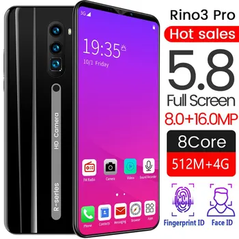 

Rino3 Pro 5.8 Inch Screen Android Phone Purple Water Drop Screen Smartphone Solid Color Mobile Phone Cool Shape Fashion