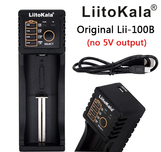 Lii 100B No plug LiitoKala 18650 зарядное устройство емкость тест внутреннее сопротивление для 18650 26650 21700 18350 AA AAA 3,7 V/3,2 V/1,2 V - Цвет: Lii 100B No plug