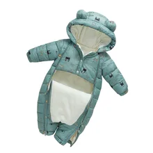 Combinaison d'hiver à capuche pour bébé, barboteuse chaude en velours pour fille et garçon