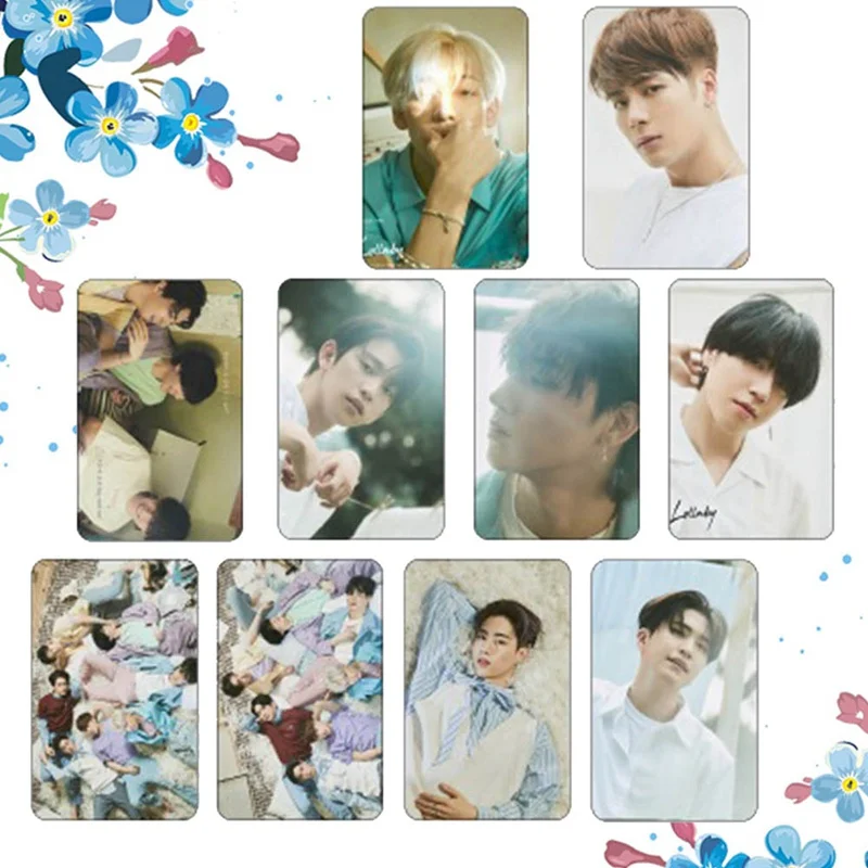 

10Pcs/Set Kpop GOT7 Present:You Photocard Photo Stikcy Card Student Crystal Card Sticker