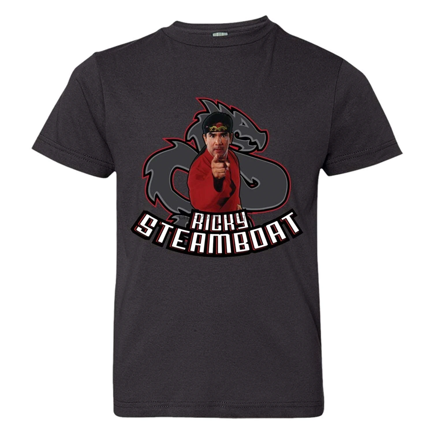 Youth Ricky Steamboat Dark Dragon HQ борцовка футболка | Мужская одежда