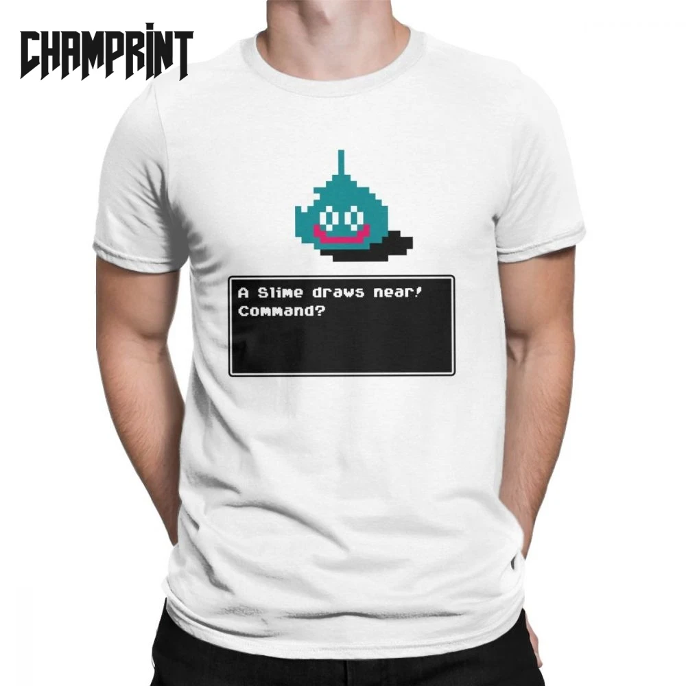 

Men's T-Shirt A Slime Draws Near Dragon Quest T Shirt Funny Cotton Tees Short Sleeve Xi Rpg Game Toriyama Games Warrior Tops
