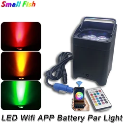Lumière LED avec batterie Wifi 6x18w, DMX512, pour DJ, Disco, fête musicale, noël, mariage, Bar, Club 