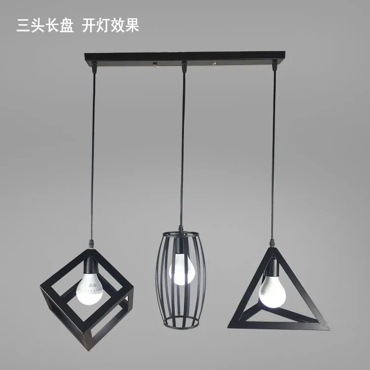 

Iron Art Pendant Lamp Vintage Iron Art Geometry Bar Chandelier Milk Tea Cafe Retro Industrial-Style Geometry Chandelier