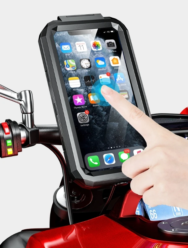 Waterproof Case Bike Motorcycle Handlebar Rear View Mirror 3 to 6.8" Cellphone Mount Bag Motorbike Scooter Phone Stand mobile phone holder for car