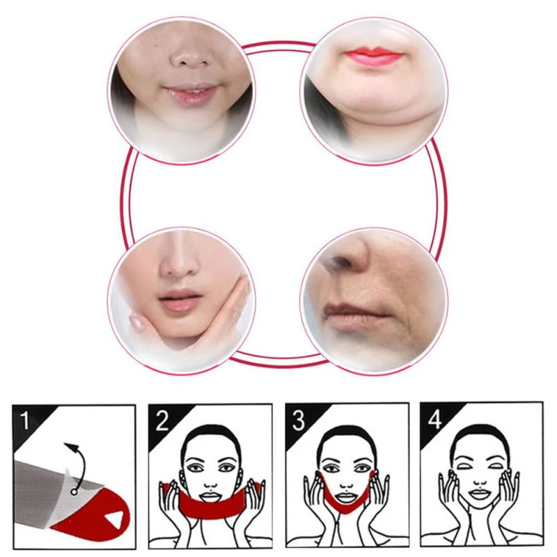 Edema лифтинг, укрепление тонкая маска для лица 4D двойной V форма лица напряжение укрепляющая маска бумага для похудения устраняет прибор для ухода за лицом TSLM1
