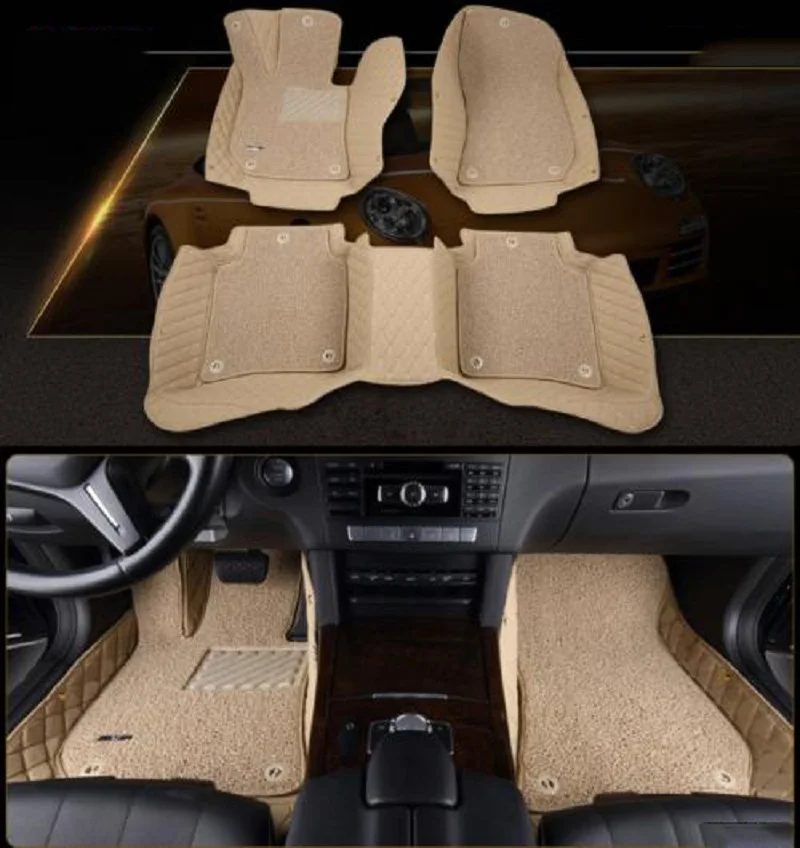 

Custom car car floor mats for Audi A1 A3 A4 A5 A6 A7 A8 A8L Q3 Q5 Q7 TT R8 RS7 Waterproof leather Anti-slip carpet