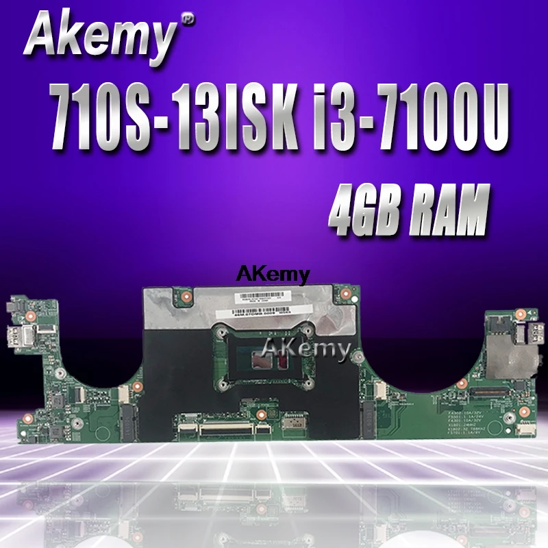 

Laptop motherboard for Lenovo Ideapad AIR13 710S-13ISK original mainboard 4GB-RAM I3-7100U