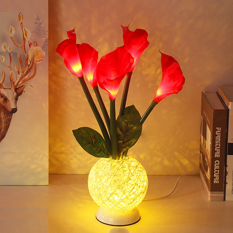 

Table Lamp Simulation Lily Small Lanterns Romantic Lamp Table Light Home Bedroom 3D Night Light J99Store