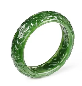 

Xinjiang Hetian jade green jade bracelet bracelet natural jade diameter 62mm large Bracelet