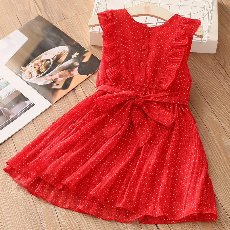 Embroidery Teen Girls Dress Cherry Patterns Half Sleeve Ruffles Cotton  Summer Dress Children Clothes 6 8 10 12 14 Years