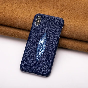 

Cowhide Pearl Fish Pattern Phone Case For IPhone X XS Max XR For Apple 5 5S SE 6 6S 7 8 Plus Protect Phone Case Half Pack